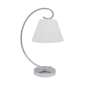 Lampe de table 1xE27, finition chromée, abat-jour blanc, dimensions 42x20x26 cm, idéale pour l'éclairage décoratif et - Product Image 1