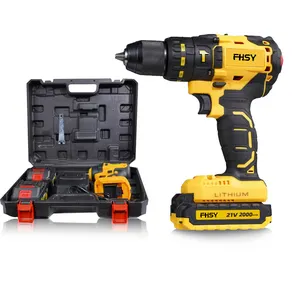 FHSY Factory Hotsale OEM Power Tools Machine Lithium Battery 21V Cordless Power Drill Set