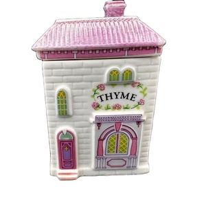 Đáng yêu Cottage Nhà Gia vị Jar gốm gia vị nhà lọ tay sơn nhà bếp gia vị container trong một bộ sưu tập - Product Image 1