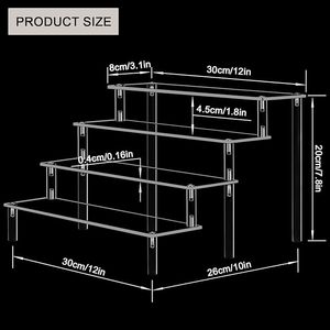 ชั้นวางโชว์อะคริลิคใสแบบทันสมัย4ชั้นจัดวางบนโต๊ะสำหรับโชว์น้ำหอมบุฟเฟต์ที่วางคัพเค้ก - Product Image 3