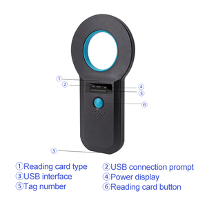 Lector RFID portátil al por mayor de 125Khz escáner de etiquetas de microchip para animales de compañía <span class=keywords><strong>ISO11784</strong></span> LF lector de animales Rfid - Product Image 6