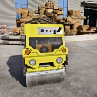 Mini rouleau compact vibrant télécommandé à double tambour 1000 kg à vendre