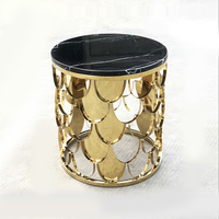 Table d'appoint moderne en métal, finition blanc doré de luxe, pour salon, villa, salle à manger, hôtel