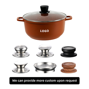 Công Suất Cao 2 Lớp Soong Súp Kho Chậu Không Dính Hợp Kim Nhôm Với Màu Cam Tối Bên Ngoài Chất Lượng Cao Súp Kho Chậu - Product Image 5