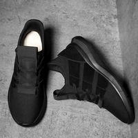 Chaussures de course minimales pour hommes Marche Jogger Jogging Baskets Tissu extensible Air Mesh Slip on Low-top Lace up Hauteur Augmentation Sport