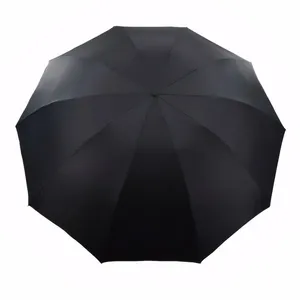 Paraguas Extra Grande de 130 cm, Plegable en Tres Secciones, con Revestimiento Negro, Resistente al Viento, Impermeable, para Viajes y Uso Familiar - Product Image 5