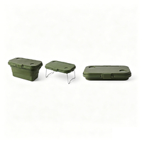 Boîte de rangement alimentaire pliable pour le camping, conteneur alimentaire portable pliable pour le camping avec plateau de service