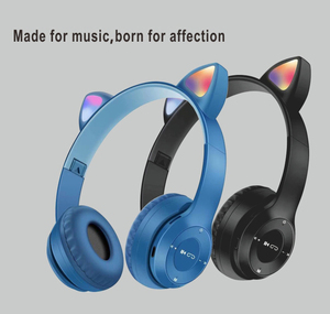 Màu Xanh răng LED ánh sáng Mèo Tai giá rẻ BT Tai nghe P47 không dây giá rẻ tai nghe - Product Image 5