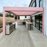 Pavillon à toit rabattable en alliage d'aluminium - imperméable, coupe-vent, pare-soleil, anticorrosion pour utilisation en extérieur dans les jardins/cour