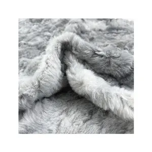 KINGCASON Short Pile Tie-dyed 100% Polyester Home textile Rabbit Artificial Fake Faux Fur Fabric For Carpet