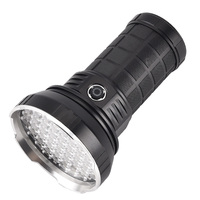 Lampe torche tactique LED rechargeable USB-C W5203-1, corps noir, 55 LED, 7500 lumens, 6000 mAh, IP54, alliage d'aluminium, autonomie 4-5h