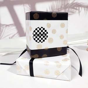 Vente en gros de papier kraft vierge en silicone enduit doré 80g pour anniversaire 43*300cm rouleau de papier d'emballage d'emballage pour cadeau de luxe personnalisé - Product Image 4