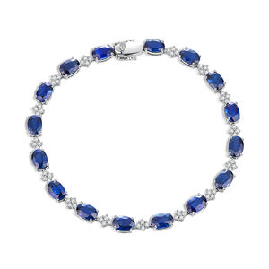 Offres Spéciales de luxe en or 18 carats de haute qualité saphir naturel diamant bracelet de tennis scintillant pour petite amie pour anniversaire - Product Image 1