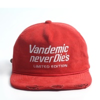 Op maat gemaakte ongestructureerde geborduurde logo corduroy stof sport outdoor ademende waterdichte snapback pet