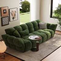 Canapé modulaire moderne en chenille et sherpa avec rembourrage en éponge écologique, pieds en bois, accoudoirs inclinés pour appartements, hôtels et salons