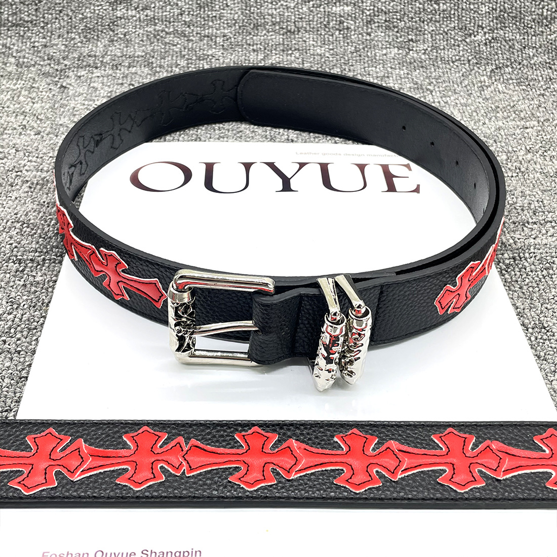 [15 red crosses] American embroidery belt