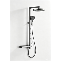 Système de douche cascade de luxe en laiton massif, mural, avec mitigeur de douche à main chromé pour projets
