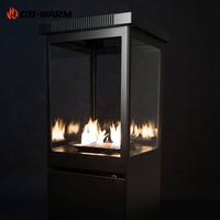 Table de foyer au gaz en acier pour extérieur, populaire en Europe, portable et autoportante, pour chauffage de patio