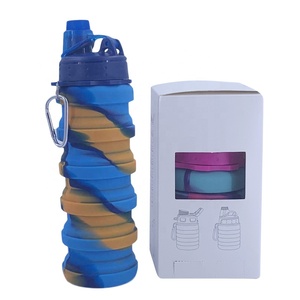 Bouteille d'eau pliable en silicone, écologique, de qualité alimentaire, pour le sport, les voyages, la randonnée, vente chaude - Product Image 3