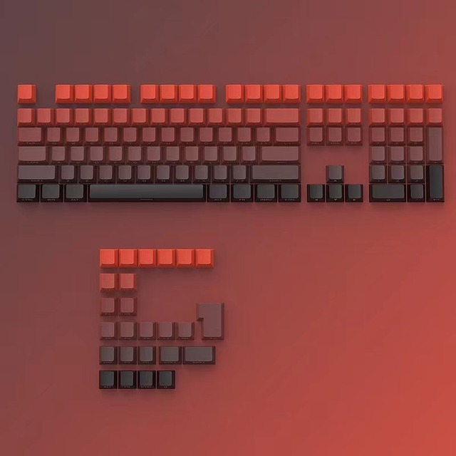 MATHEW Goodluck Is Coming Keycap Cherry Profile 133keys Mechanical Keyboard MX PBT Side Print Gradient Doubleshot Keycap
