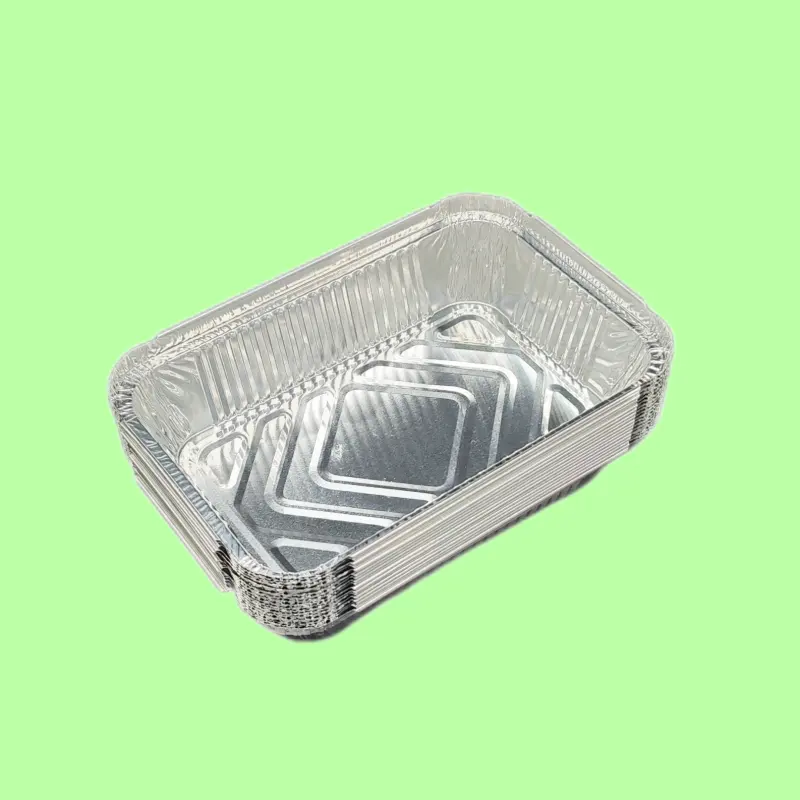 蓋付きの850mlシルバーアルミホイル食品パッキング使い捨て容器調理用加熱保存準備食品に最適