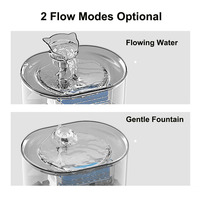 Fontaine à eau pour animaux de compagnie en plastique transparent avec circulation d'eau USB, filtre inclus, OEM ODM