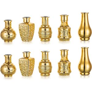 Florero de oro pequeño, venta al por mayor, gran oferta, moderno, simple, pequeño y elegante, florero ovalado, florero de cristal para <span class=keywords><strong>baño</strong></span> de boda - Product Image 1