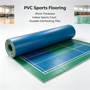 Inolp Durable Commercial Plastic <b>PVC</b> Sports Flooring Roll-Interlocking Floor <b>Tiles</b> 10mm Thickness Indoor Sports Court - Product Image 4