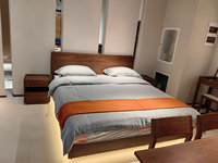 Lit mural contemporain en bois massif avec design de pieds invisibles, cadre de lit plateforme durable pour meubles de chambre