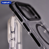 VAWI B339 Étui transparent antichoc haute transparence pour iPhone 17 Pro Max, coque magnétique transparente en PC pour iPhone 17 Pro 17