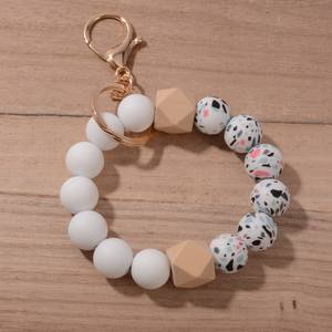 <strong>Wristlet</strong> <strong>Keychain</strong> 2/3 Silicone Dark+Earthy Tones Charm Bracelet Key Chain - Product Image 4