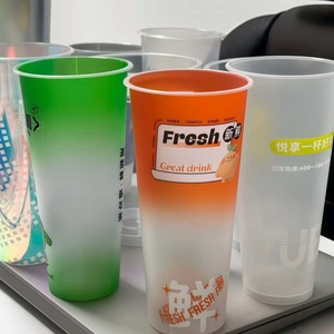 Vasos Desechables Personalizados de Plástico PET Transparente con Fondo Redondo en Forma de U con Tapas para Beber sin Pajita para Bebidas Frías - Product Image 2