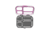 AIBAO Boîte à bento micro-ondable sans BPA 304 compartiments en acier inoxydable Ensemble de récipients chauffants pour le stockage des aliments Sac à lunch pour
