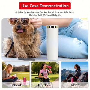 Mug à café personnalisé avec logo 16 oz pour boissons et thé, bouteille d'eau de transport, mug de voyage ultra léger, gobelet isotherme en métal - Product Image 4