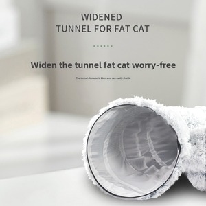 Màu xám sang trọng kết hợp Mèo Đường hầm giường sang trọng vật nuôi chơi đường hầm đóng mở 2 lỗ ống Đồ chơi ấm nhà - Product Image 5