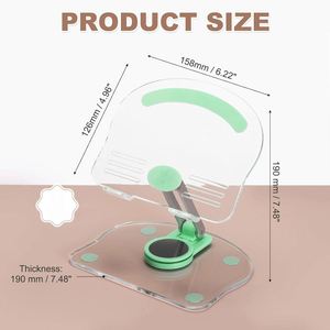 Custom LOGO 360° Rotating Portable Acrylic Folding <b>Tablet</b> <b>Stand</b> Adjustable Desktop Table Holder Base Non-Slip Silicone Base - Product Image 2