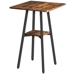 Brown <b>bar</b> <b>table</b>, two-tiered <b>bar</b> <b>table</b>, <b>table</b> with storage counter height, kitchenette dining <b>table</b>. - Product Image 5