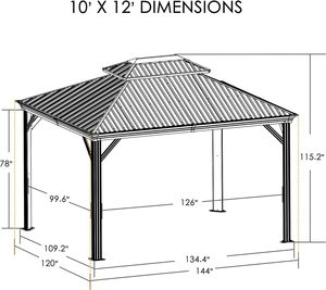 Hardtop nhôm gazebo vĩnh viễn với một màn chống muỗi và hông riêng tư - Product Image 3