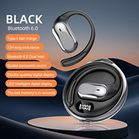 Auriculares Inalámbricos Bt 6.0 con Gancho para la Oreja, Pantalla LED Digital, Control Táctil, Batería de Larga Duración, para Deportes