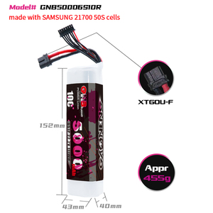 Batería de Iones de Litio GNB GAONENG 6S 5000mAh 22.2V 10C XT60 con Celdas Samsung 21700 50S para Barcos y Coches RC - Product Image 3