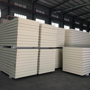 Chất lượng cao Thiết kế công nghiệp cách điện cứng nhắc PU Bảng điều chỉnh 15mm dày 0.4mm màu thép Polyurethane Tấm bánh sandwich cho phòng lạnh - Product Image 1
