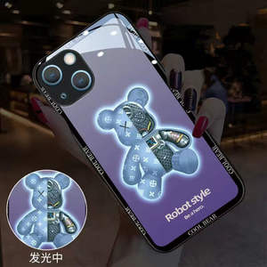 Чехол для телефона со светодиодным освещением для Iphone 11, 12, 13, 14 Xr, закаленное стекло для пар, Модный чехол для телефона - Product Image 3