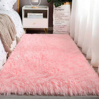 Tapis rose doux et moelleux, tapis de salon, tapis de sol, tapis moelleux