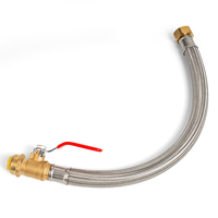 Manguera Conectora Premium de Acero Inoxidable para Calentador de Agua con Válvula de Latón y Conexiones a Presión