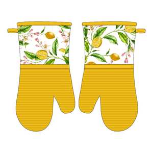 Maniques de four longues en coton imprimé avec protection en silicone pour barbecue, camping, foyer et ustensiles de cuisine - Product Image 2
