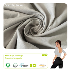 Tissu en <span class=keywords><strong>jersey</strong></span> <span class=keywords><strong>de</strong></span> <span class=keywords><strong>coton</strong></span> <span class=keywords><strong>Pima</strong></span> 60S, 88,5 % Supima, 11,5 % élasthanne, 192 g/m², résistant aux déchirures, imperméable, teinture unie, poids moyen - Product Image 1