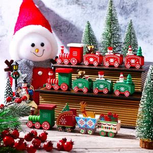 Decorazione Natalizia 2026 Buon Anno Nuovo Trenino Natalizio in Legno Decorazione <span class=keywords><strong>Regalo</strong></span> Babbo Natale Fai-da-te Regali per Bambini - Product Image 3