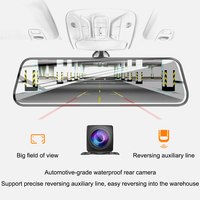 10 pouces écran tactile rétroviseur voiture dvr caméra miroir full hd 2k dashcam double objectif avec WiFi gps rétroviseur avant et arrière 2k dash cam