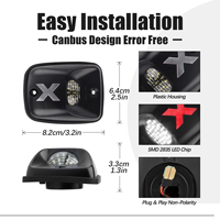 Ensemble de feux de plaque d'immatriculation arrière à LED de style X argenté transparent pour Toyota Tacoma 1995-2004, lot de 2 pièces