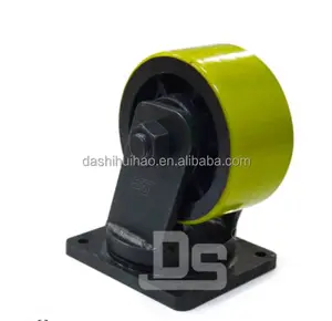 3-6 Tons Super Heavy Duty Polyurethane Tread Solid Cast Iron Core Industrial Casters Wheels